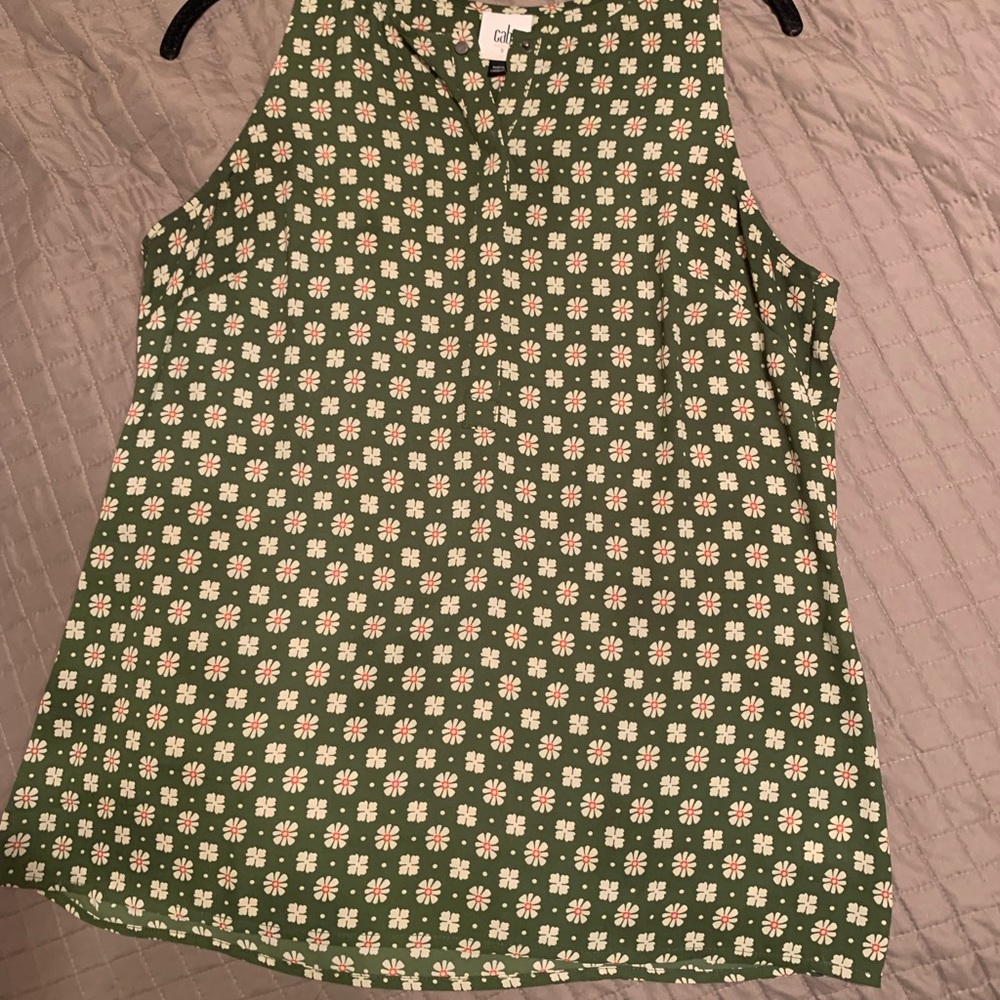 Cabi green sleeveless top